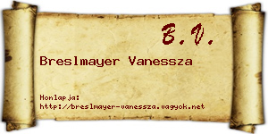 Breslmayer Vanessza névjegykártya